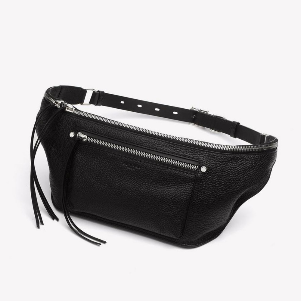 Rag & Bone Sling Fanny Pack Bag - Black Leather